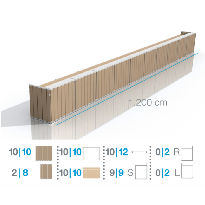 BIG BAR Elements - natural / white / grey, folding pallet, wooden